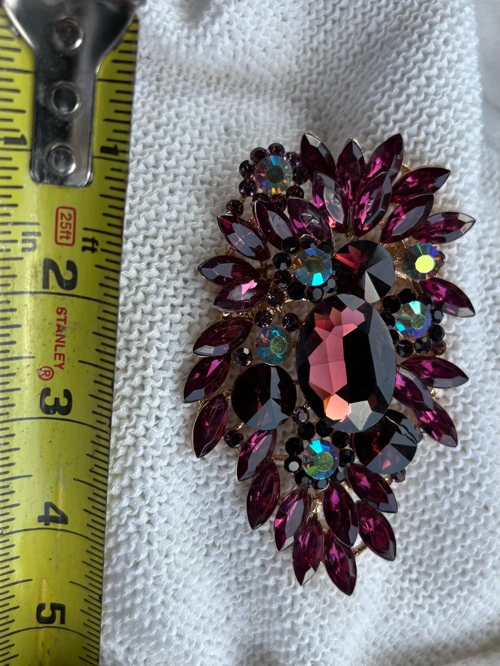 Purple Statement Crystal Brooch - Women Jewelry
